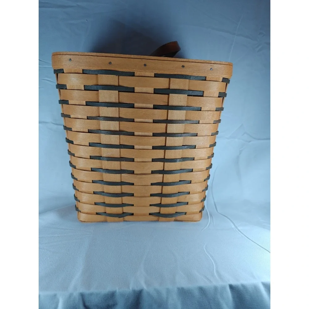New Rare 1996 Longaberger Heartland Medium Key Basket w/ Denim Liner & Protector
